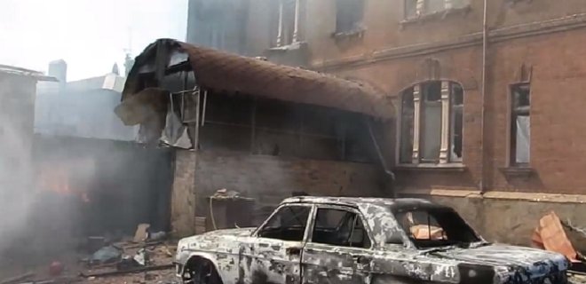 Разрушен штаб террористов в Славянске - Фото