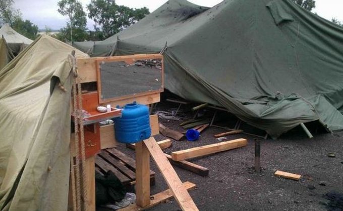 Лагерь АТО в Алексеевке после обстрела: фото последствий