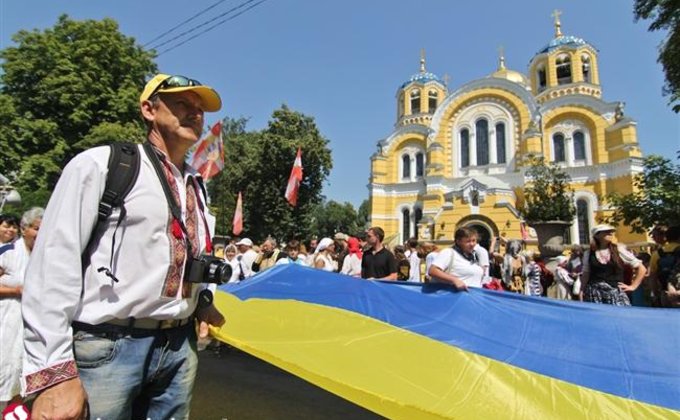 День крещения Руси-Украины отметили в Киеве молитвами и шествием