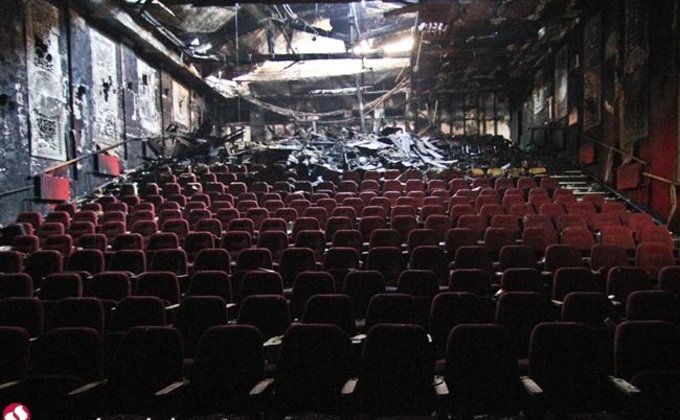 Кинотеатр "Жовтень" после пожара: фото последствий