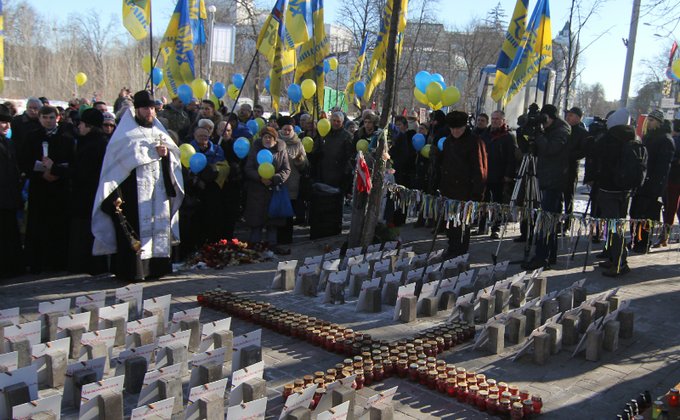 В Киеве состоялась акция в память Небесной сотни: фото с митинга