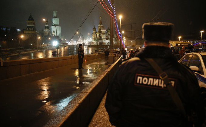 В Москве застрелили Бориса Немцова: фото с места происшествия