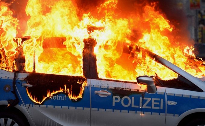 Погромы во Франкфурте накануне открытия штаб-квартиры ЕЦБ: фото