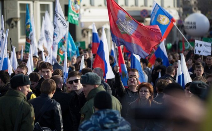 В Москве отмечают годовщину аннексии Крыма Россией: фото