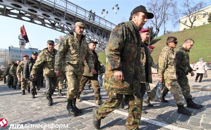 В Киеве отметили годовщину создания 1-го батальона добровольцев