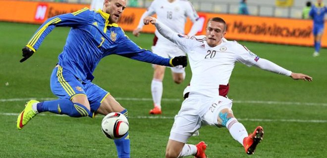 Футбол: Украина по-товарищески разошлась ничьей с Латвией - Фото