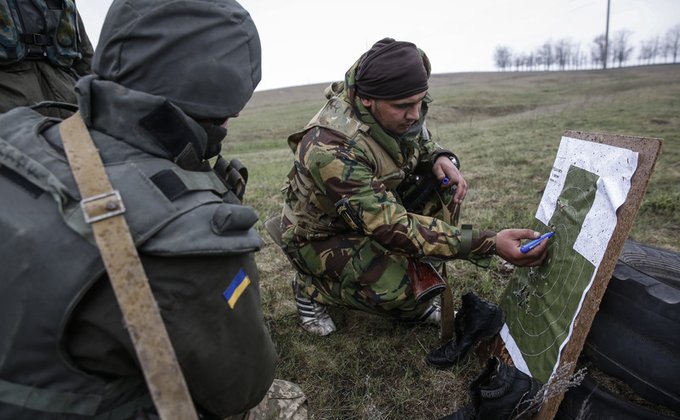 Батальон Донбасс провел учения под Мариуполем: фото стрельб 