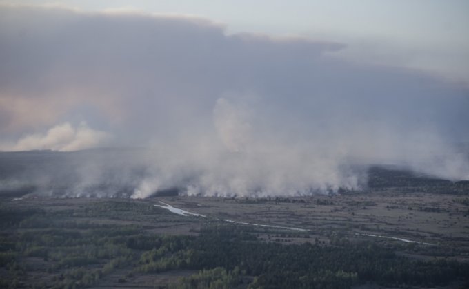 Как горит лес в зоне отчуждения: фото и видео масштабного пожара