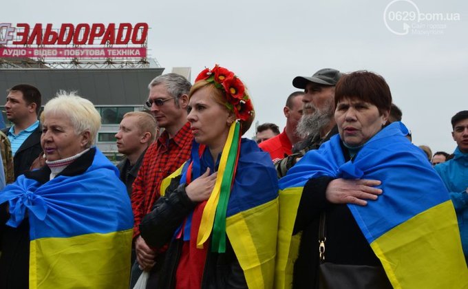 Жители Мариуполя провели митинг против демилитаризации Широкино