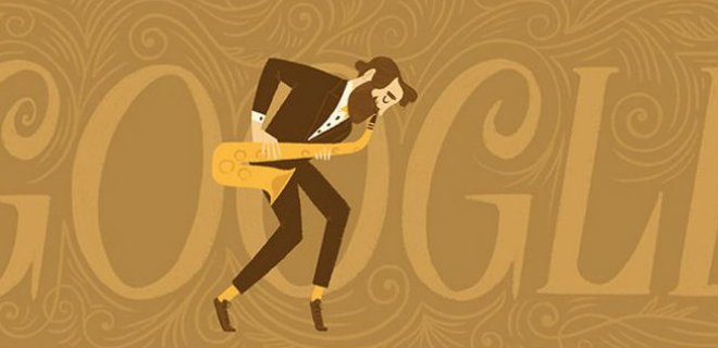 Google создал дудл в честь изобретателя саксофона Адольфа Сакса - Фото