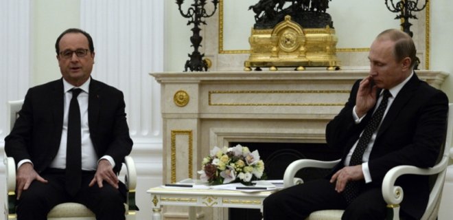 Встреча Олланда и Путина: старались не смотреть друг на друга - Фото