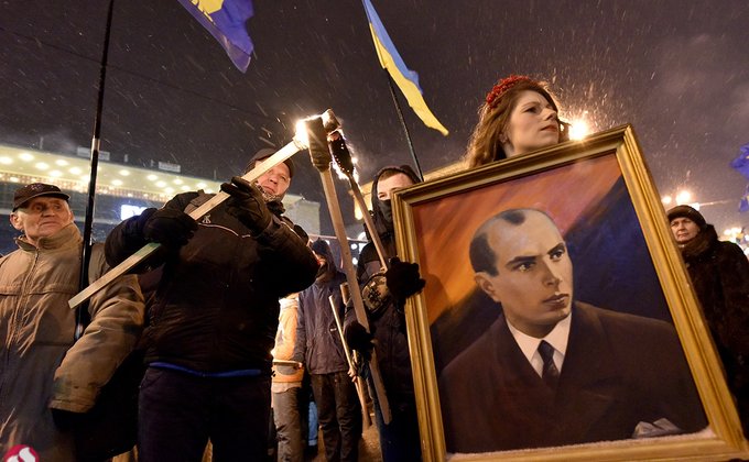 Факельное шествие в Киеве в честь Бандеры: фоторепортаж