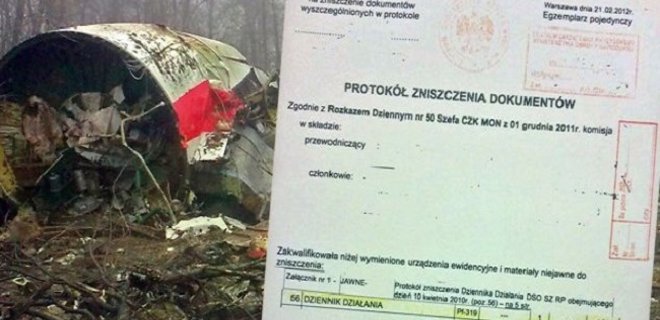 Польша уничтожила часть документов о катастрофе Ту-154 - Фото