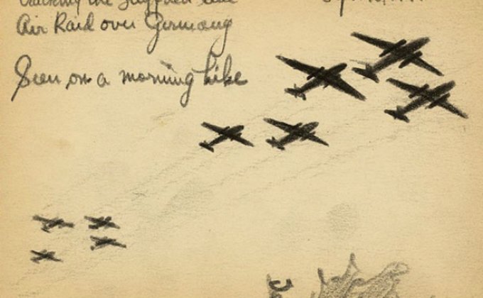 В США опубликовали рисунки из блокнота солдата Второй мировой