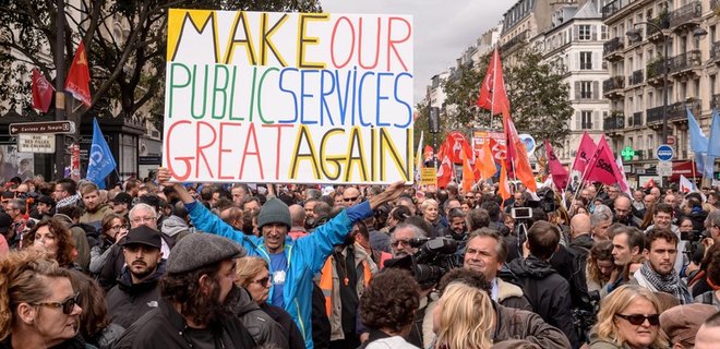 Во Франции вышли на митинг около 400 тысяч бюджетников - Фото