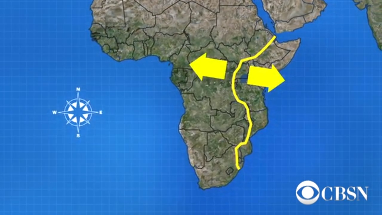 Откуда трещина. Разделение Африки на 2 части. Трещина Африканский Континент. Раскол африканского континента. Африканский Континент раскалывается на две части.