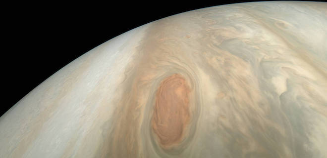 Станция Юнона засняла ураган на Юпитере: фото - Фото