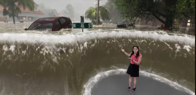 Журналисты в 3D показали возможные разрушения от урагана Флоренс - Фото