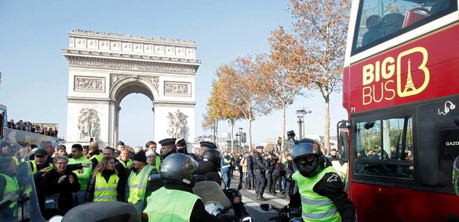 Протесты во Франции: в Париже полиция применила газ и водометы - Фото