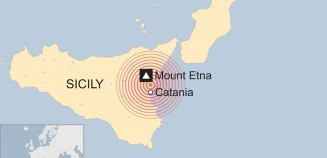 Рядом с проснувшимся вулканом Этна произошло землетрясение - Фото