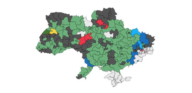 Выборы. Кто побеждает в мажоритарных округах: карта LIGA.net - Фото