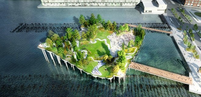 В Нью-Йорке построят футуристический воздушный остров: фото - Фото