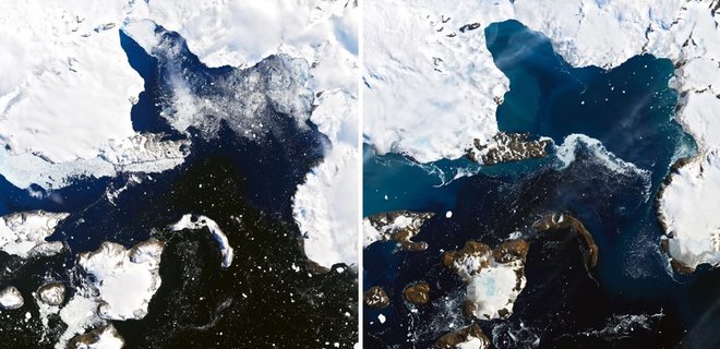 NASA показали, как тепловая волна ударила по льдам Антарктиды – спутниковые фото - Фото