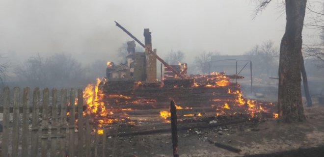 Зеленского убеждают, что в пожарах в Житомирской области сгорели нежилые здания - Фото