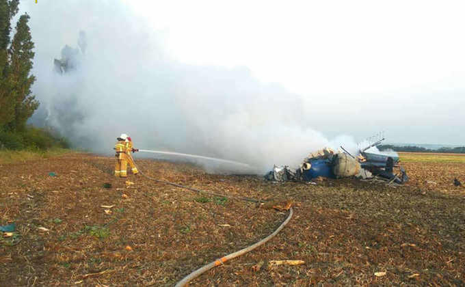 Під Миколаєвом розбився вертоліт: загинуло двоє людей – фото з місця авіакатастрофи