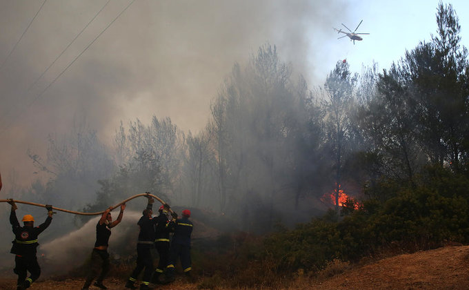 Грецию охватили масштабные лесные пожары. Горят дома и машины – фото, видео