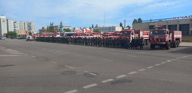 В оккупированном Энергодаре пожарные протестуют из-за похищения начальника отряда – фото - Фото