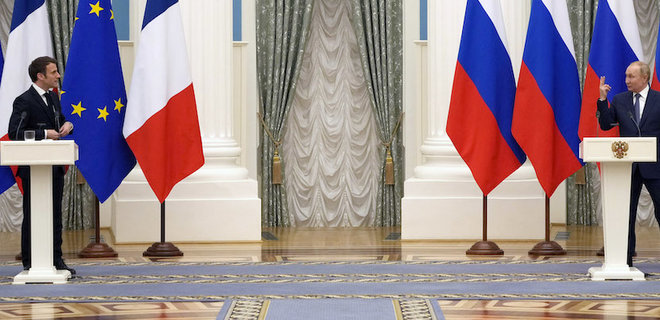 Зеленский и Минск. Французы опубликовали детали разговора Макрона и Путина 20 февраля  - Фото