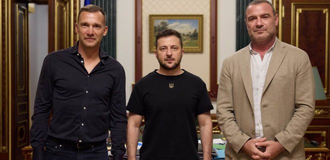 Зеленский встретился в Офисе президента с голливудским актером Лиевом Шрайбером - Фото
