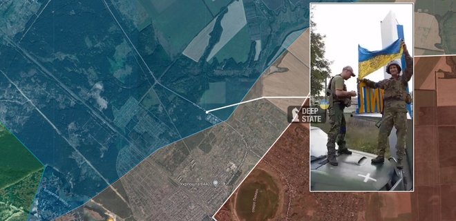 Десантники ВСУ подняли флаг на стелле-указателе Лимана: видео - Фото