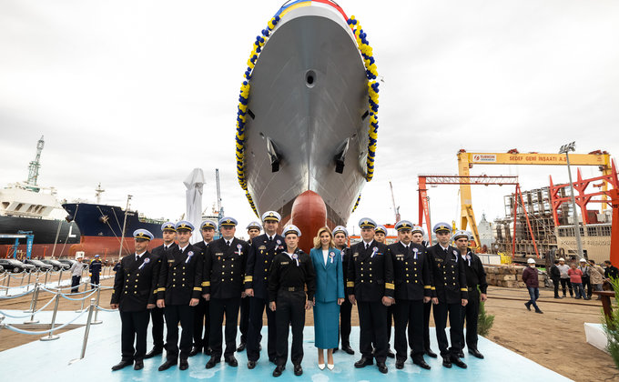 В Турции спустили на воду первый корвет для украинского флота "Гетман Иван Мазепа" – фото