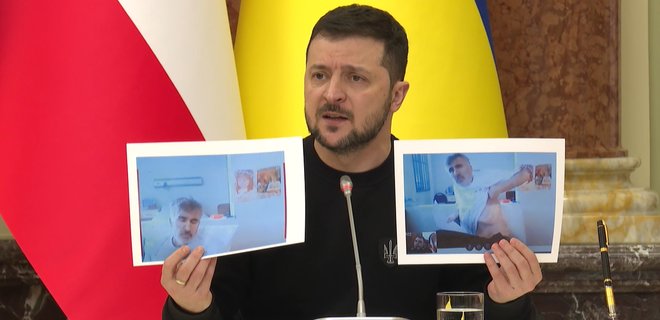 Зеленский показал фото истощенного Саакашвили: заявил, что цель властей Грузии – убить его - Фото