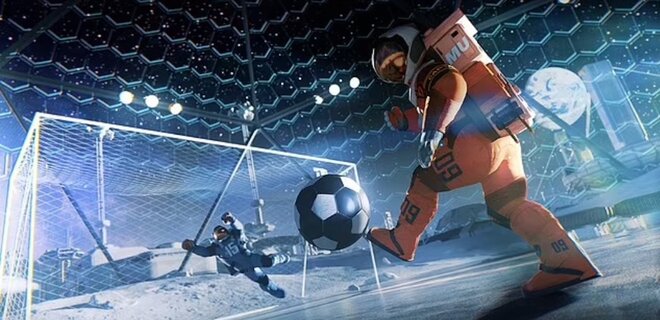 Губчастий м'яч та голограми-судді. Вчені створили проєкт футбольного матчу на Місяці 2035-го - Фото
