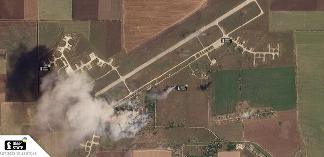 Знищений російський склад боєприпасів у Криму – з'явилися супутникові знімки аеродрому - Фото